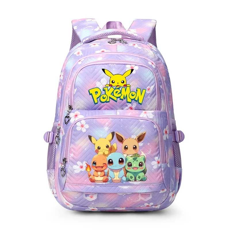 Mochilas Pikachu Pokémon Go com Estampa Floral, Mochila de Ombro para Mulheres e Homens, Mochila Escolar para Adolescentes, Mochilas de Viagem