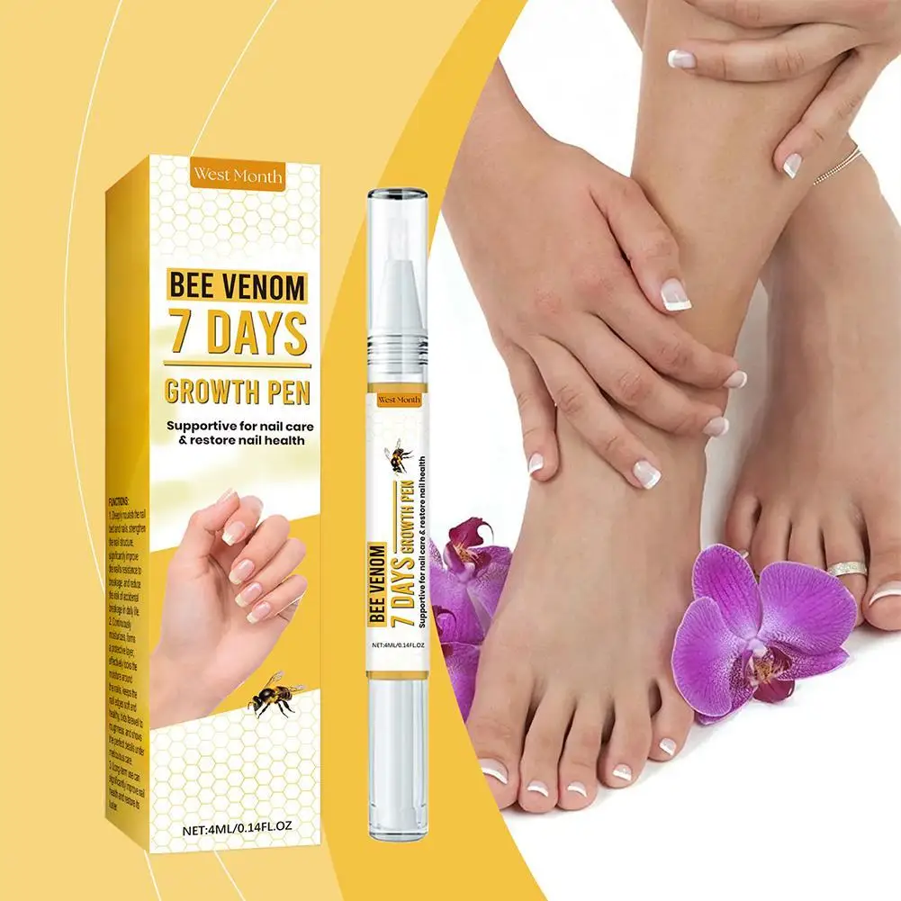 Serum perawatan lebah 4ml, larutan perawatan kaki profesional, perbaikan kuku jari kaki, solusi perawatan kuku untuk perawatan kaki jari kaki X0X5