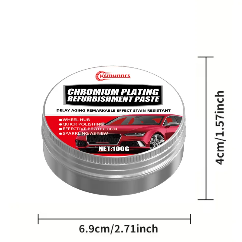 Pasta Cromante per Esterni Auto - Ripara, Rinnova e Rimuove l'Ossidazione per Tutte le Parti Cromate dell'Auto