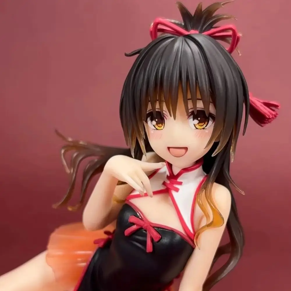 In Stock Taito Original Genuine To Love-Ru Darkness Desktop Cute Figure Yuuki Mikan Chinese Dress Ver. 13cm Model Toy Figures