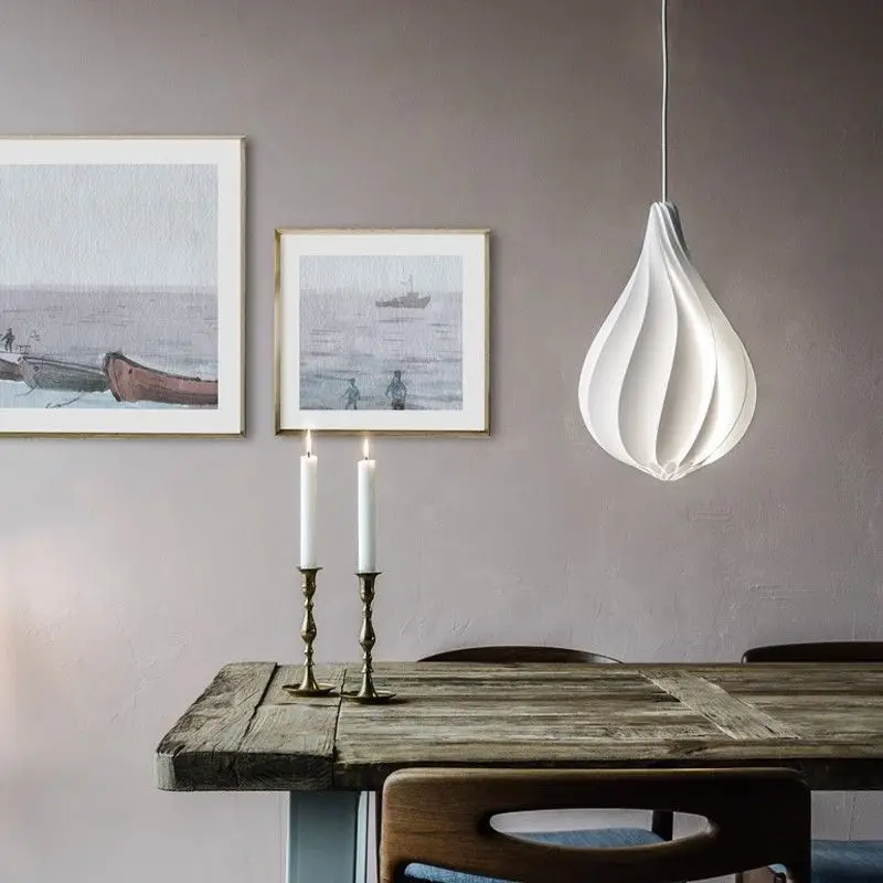 

Cream raindrop pendant light, bedroom bedside pendant light restaurant art bar pendant light