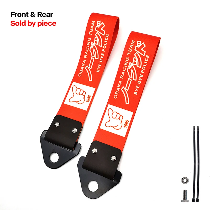 

New Hot Sale JDM Osaka Racing Team Bye Bye POLICE for Car Ropes Hook Individual Decoration Towing Tow Strap Auto Accessories