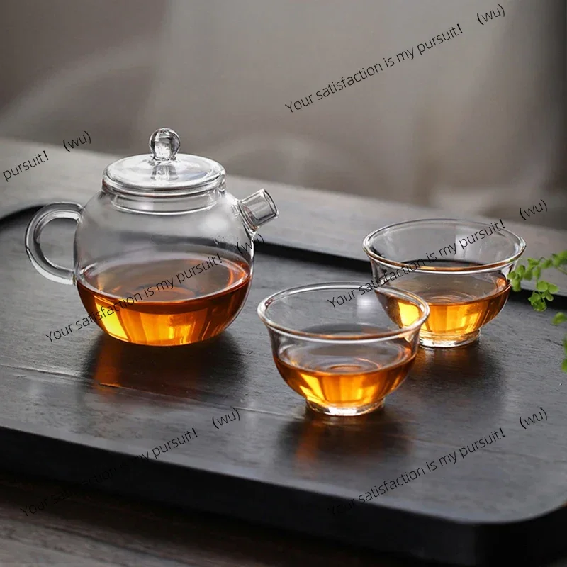 150/250ml Mini Clear Glass Teapot High Borosilicate For Hot Beverages Teapot For One Person Use Kung Fu Tea For Home Office Cafe