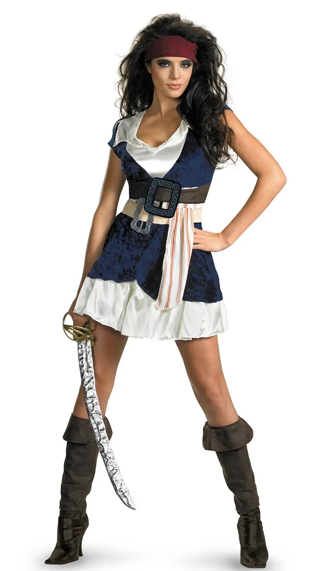 

Halloween Pirate Cosplay Dress Pirates Costume for Adults Girl Party Club Theme Party Corsair Clothes Suits