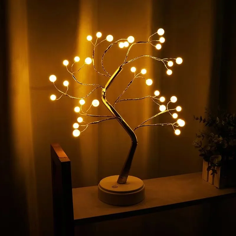 LED Night Light 108LED albero di natale Touch Fairy Tree lampada da notte ghirlanda per la casa camera da letto festa di nozze decorazione natalizia