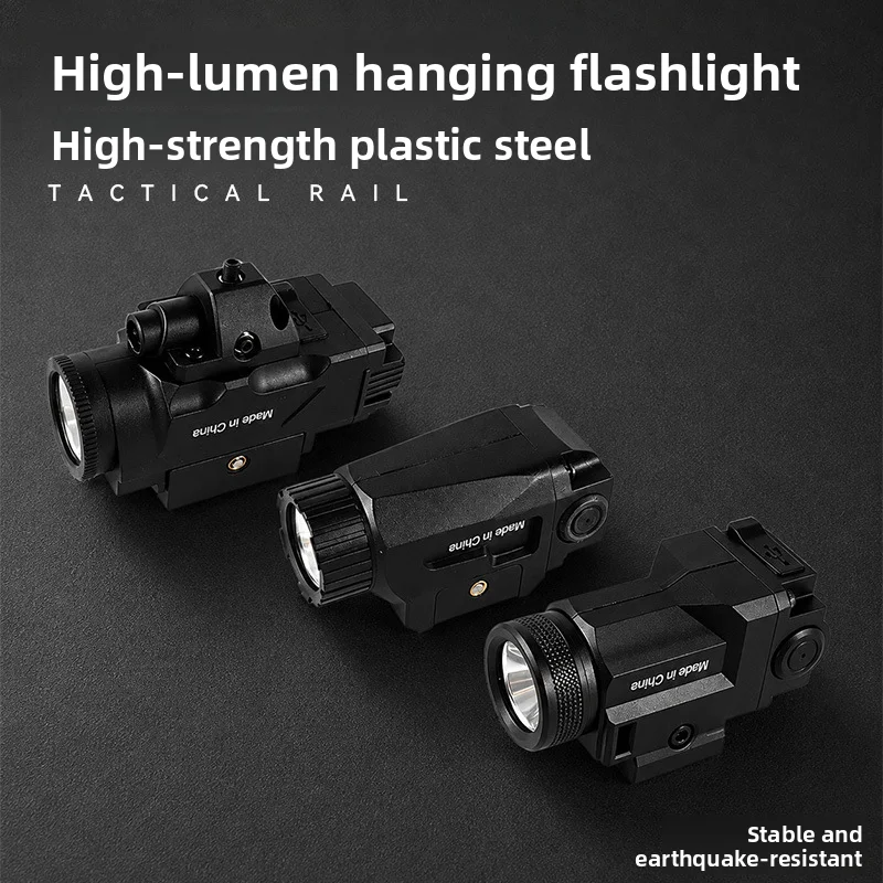 Nylon Under Rail LED Flashlight Built-in Battery Type-C Direct Charging Fit Universal 20mm Rail Hobby Model Lighting Accessory