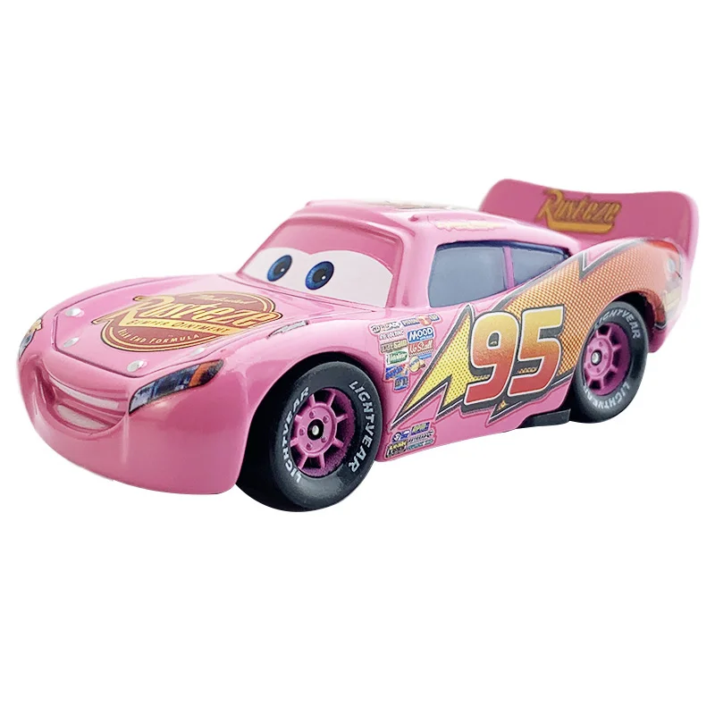 Disney Pixar No.95 Lightning McQueen Cars 2 3 Mater Jackson Storm Ramirez 1:55 Diecast Vehicle Metal Alloy Boy Kid Toy Xmas Gift