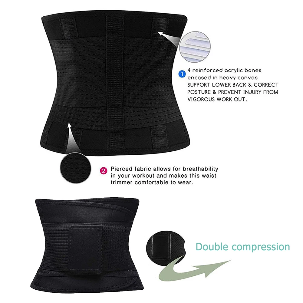 Unisex Black Maternity Recovery Belt Girdles Casual Four Seasons Adult Waist Trimmer with Sticker for Women Body Shaper