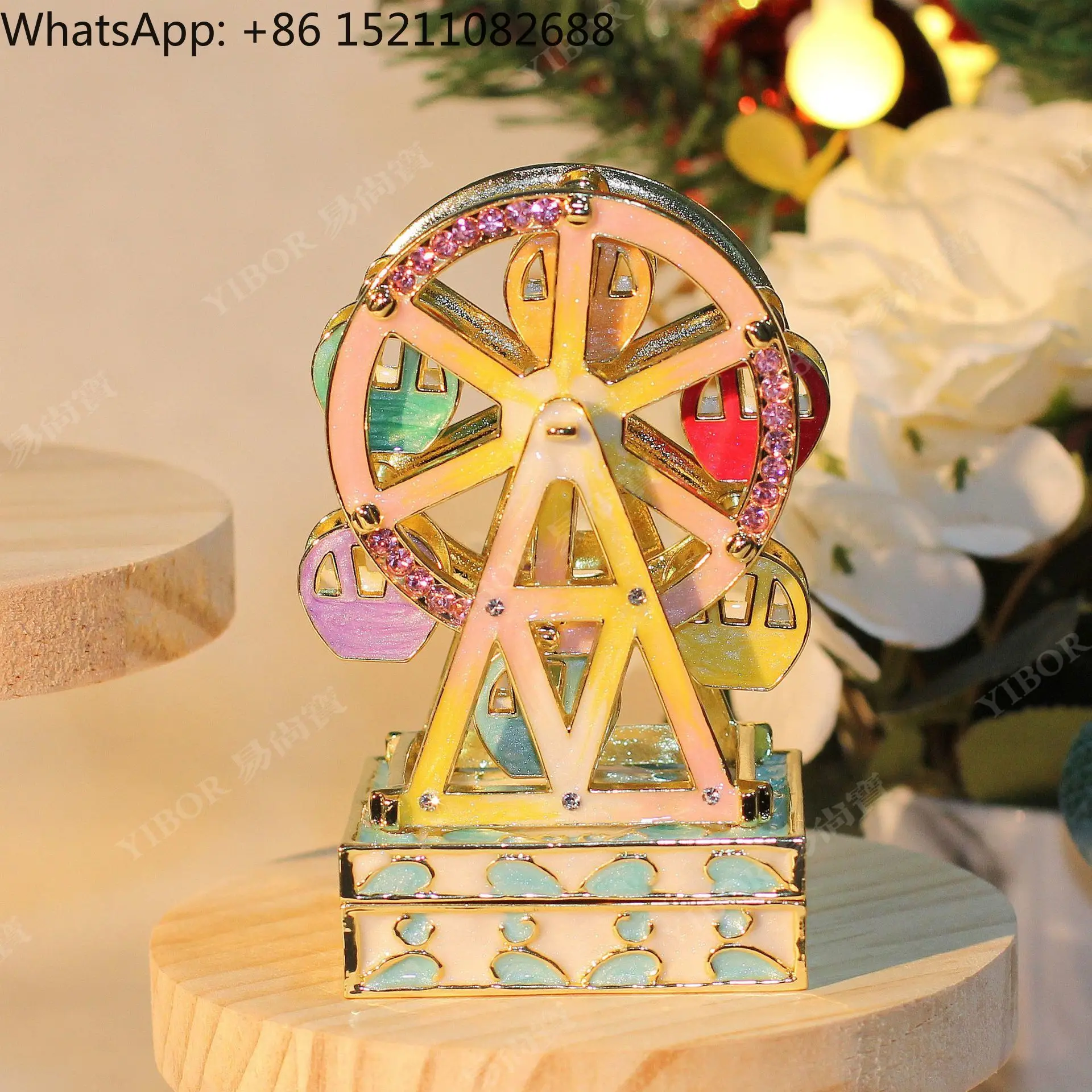 XMH Rotating Ferris Wheel Metal Enamel Jewelry Box Handicrafts Birthday Gifts Home Accessories