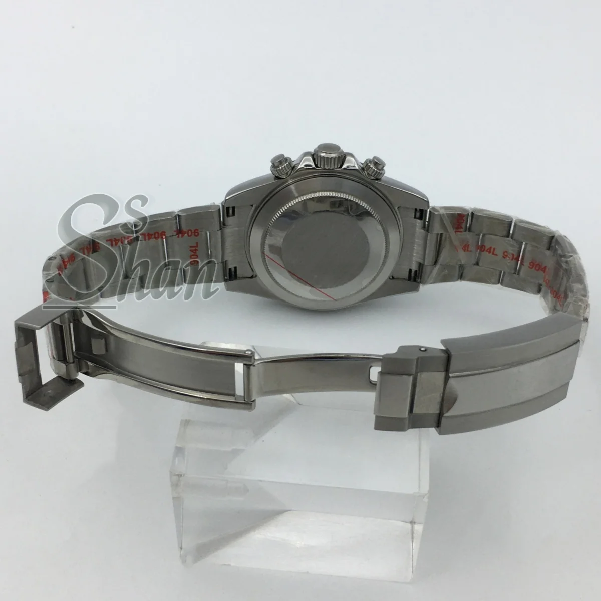 Jam Tangan Chronograph Pria Kuarsa 39Mm Kristal Safir VK63 Gerakan Tali Baja Tahan Karat Bezel Hitam Abu-abu dengan Pemolesan Tengah