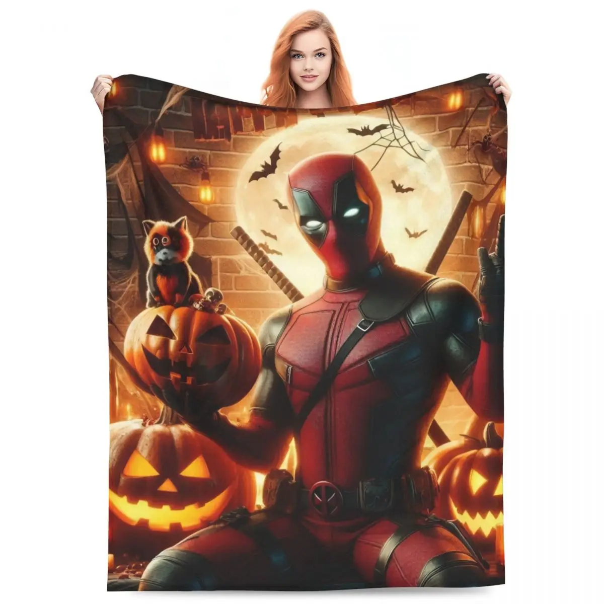 

Marvel Deadpool Blanket Quality Soft Warm Bedding Throws Winter Travel Office Couch Chair Comfortable Bedspread