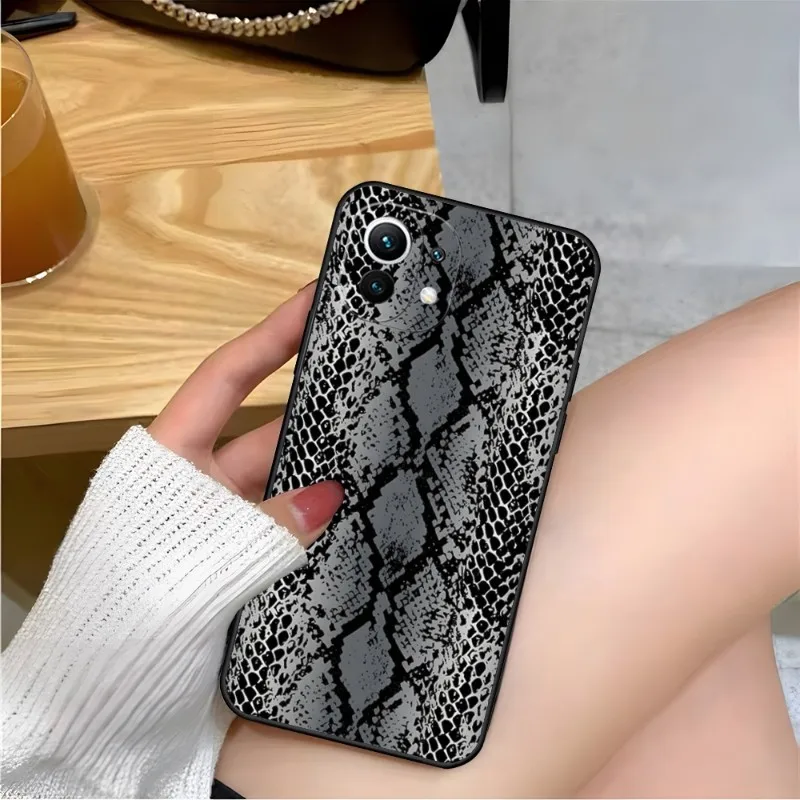 Snake Skin Print Animal Phone Case For Redmi Note 11 A C T 10 T X 4g 5g 7 A 8 A 9 S S Pro Plus High Quality Soft TPU Silicone