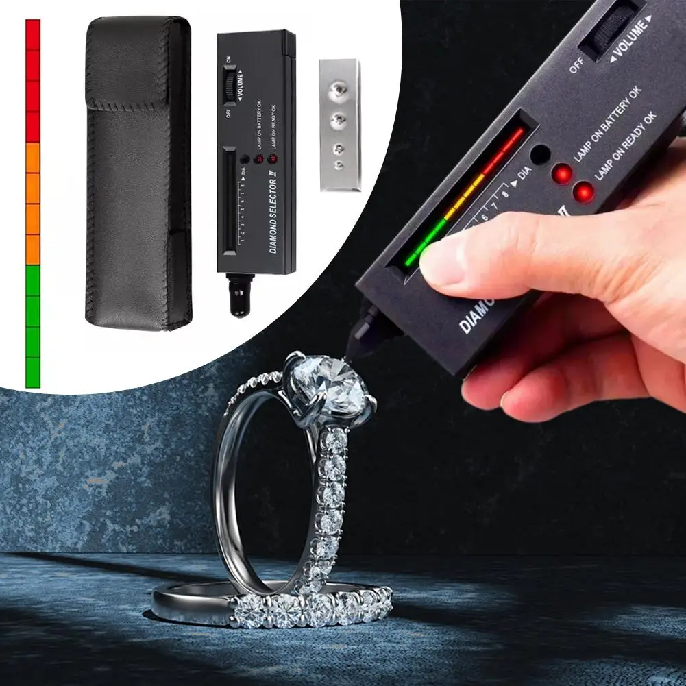 1pcs Diamond Tester Portable Gemstone Selector Tool LED Indicator Accurate Reliable Jadeite Test Tool For Jewelry Jade Ruby O5W7