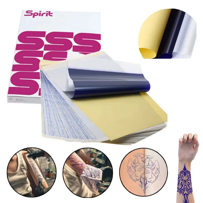 A4 Tattoo Paper 10/50/100pcs Tattoo Stencil Paper A4 Size Thermal Transfer Paper for Tattoo Printer Freehand Drawing Supplies