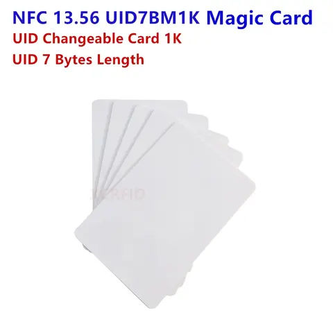 NFC 13.56Mhz S50 UID 0 블록 7 바이트 다시 쓰기 변경 가능 RFID 카드 키 태그 쓰기 가능 중국어 매직 카드 복사 클론