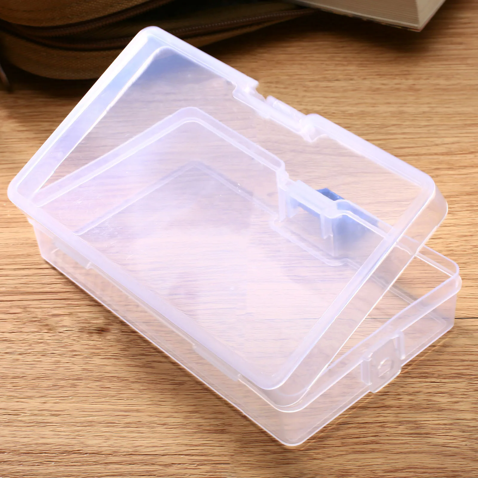 1pc Clear Plastic Storage Box Lock Case for Cosmetics Jewelry Collection Cassette Cover Home Storage Organization  145*85*35mm