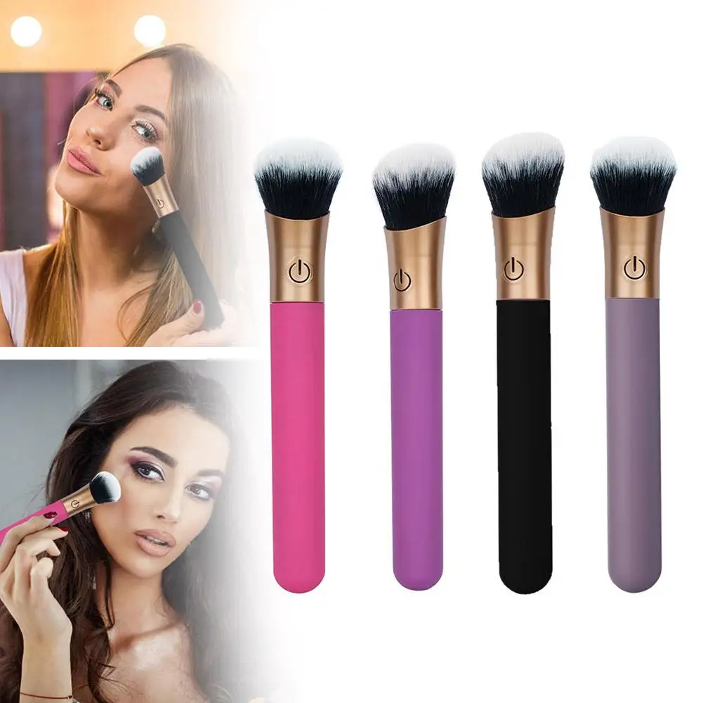 فرشاة مكياج كهربائية قابلة لإعادة الشحن، فرشاة أحمر الخدود متعددة الوظائف، مريحة وناعمة للمنزل والسفر، أداة مكياج الوجه