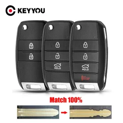 KEYYOU With Cutting Service Remote Flip Key For Kia Carens Cerato K2 K3 K5 Rio 3 Soul Sorento Optima Sportage For Hyundai Avante