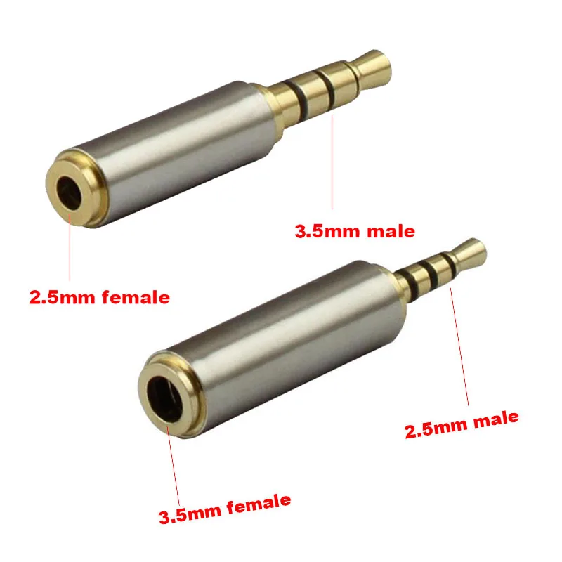 Audio Adapter 2.5mm 3.5mm Jack Plug Male To Female Converter DIY Stereo Repair Headphone Speaker C3