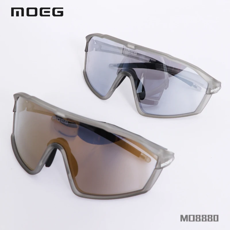 MOEG Photochromic Lens Glasses Cycling Eye Protection Custom Sport Sunglasses Anti- UV Full Frame Sports Sunglasses