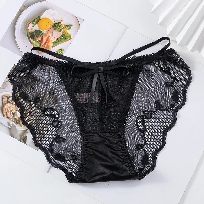 European Style Underwear Women\'s Panties Sexy Lace Underpants Low Waist Seamless Hollow Out Briefs Girls\' Panty Female Lingerie