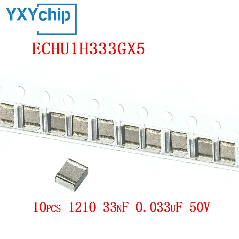 

10 шт. 1210 33nf 0,033 uf 50v Cbb Echu1h333gx5 2% 3225 Smd Металлизированный пленочный конденсатор Pps новый оригинальный