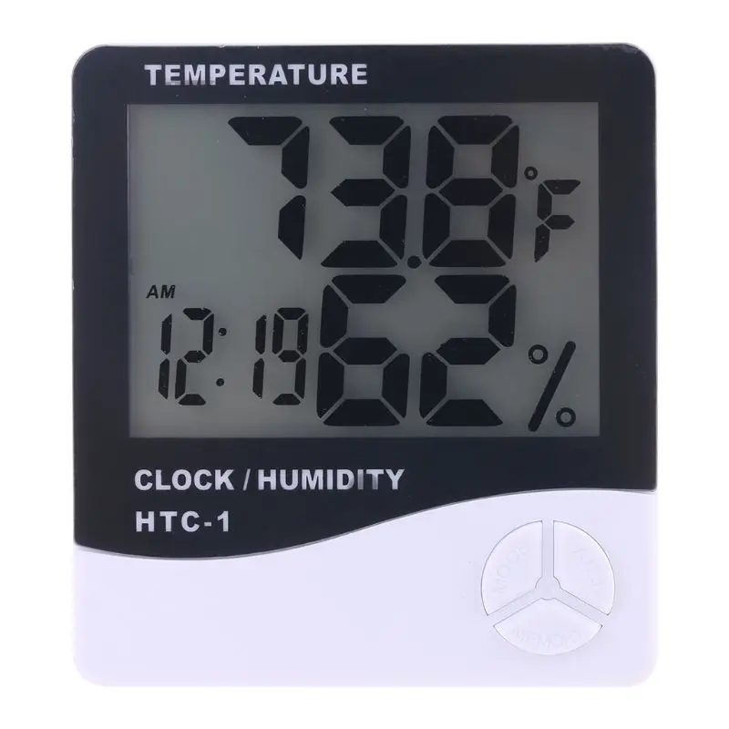 มินิดิจิตอล LCD อุณหภูมิความชื้นเมตรนาฬิกาในร่มเครื่องวัดอุณหภูมิความชื้น