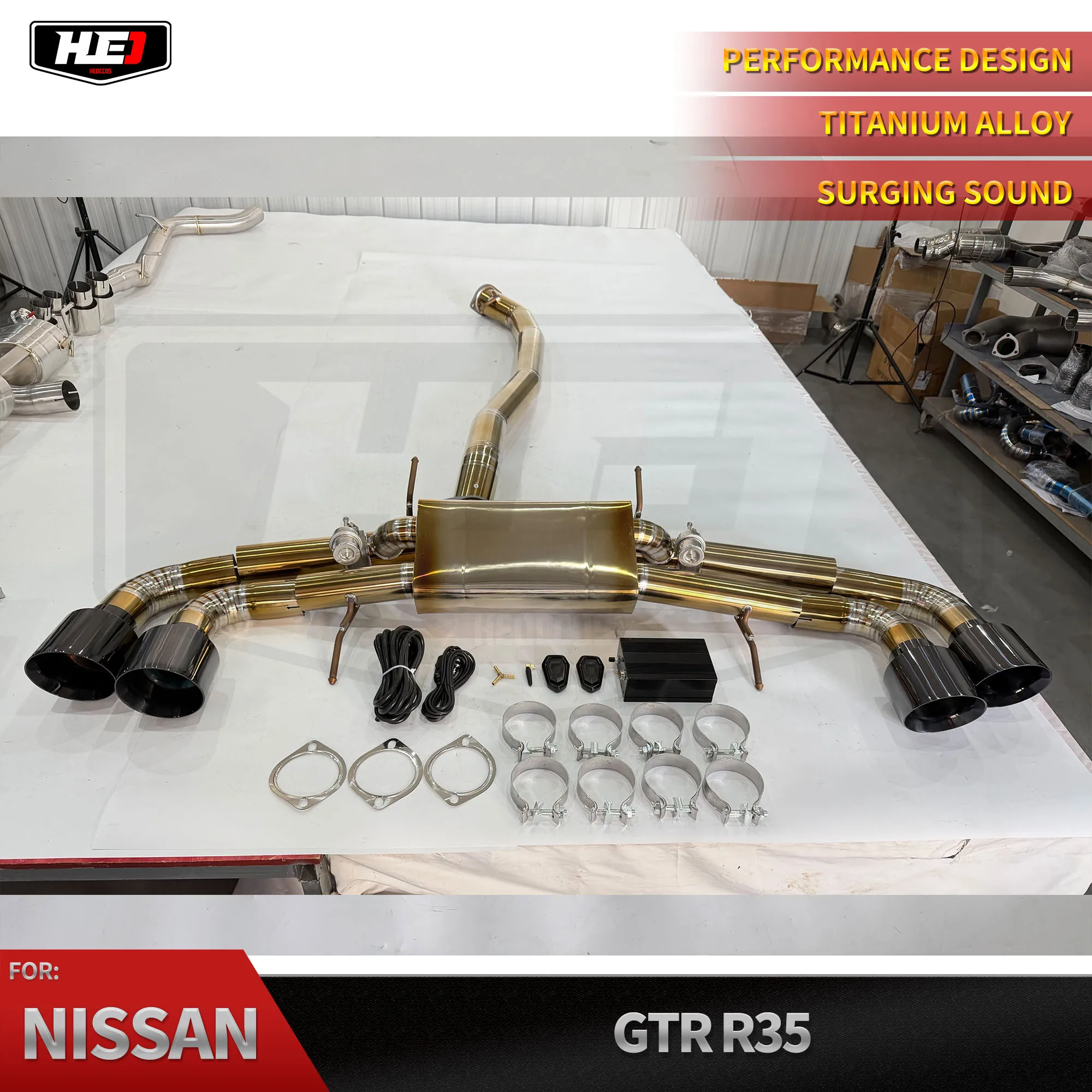 

Высокопроизводительная выхлопная система HEO TT Catback для Nissan GTR R35 2009-2012 3.8T с резонаторной трубой