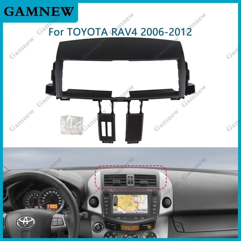 Panel Fascia de Radio de coche para TOYOTA RAV4, deflectores de ventilación de conductos de aire, Kit de salpicadero de repuesto, instalación, embellecedor de consola Facia, 2006-2012