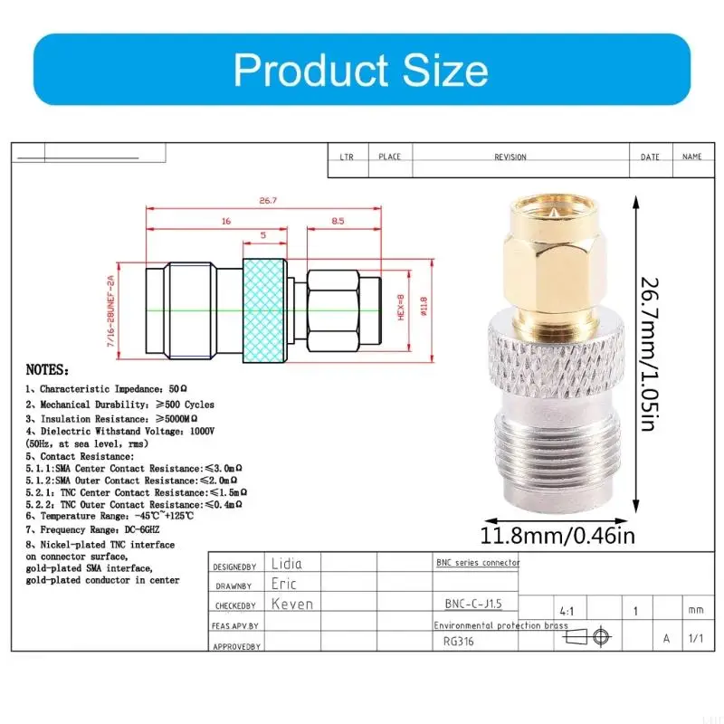 L41F TNC/SMA Conversions TNC to SMA ADAPTER لاستخدام الكمبيوتر
