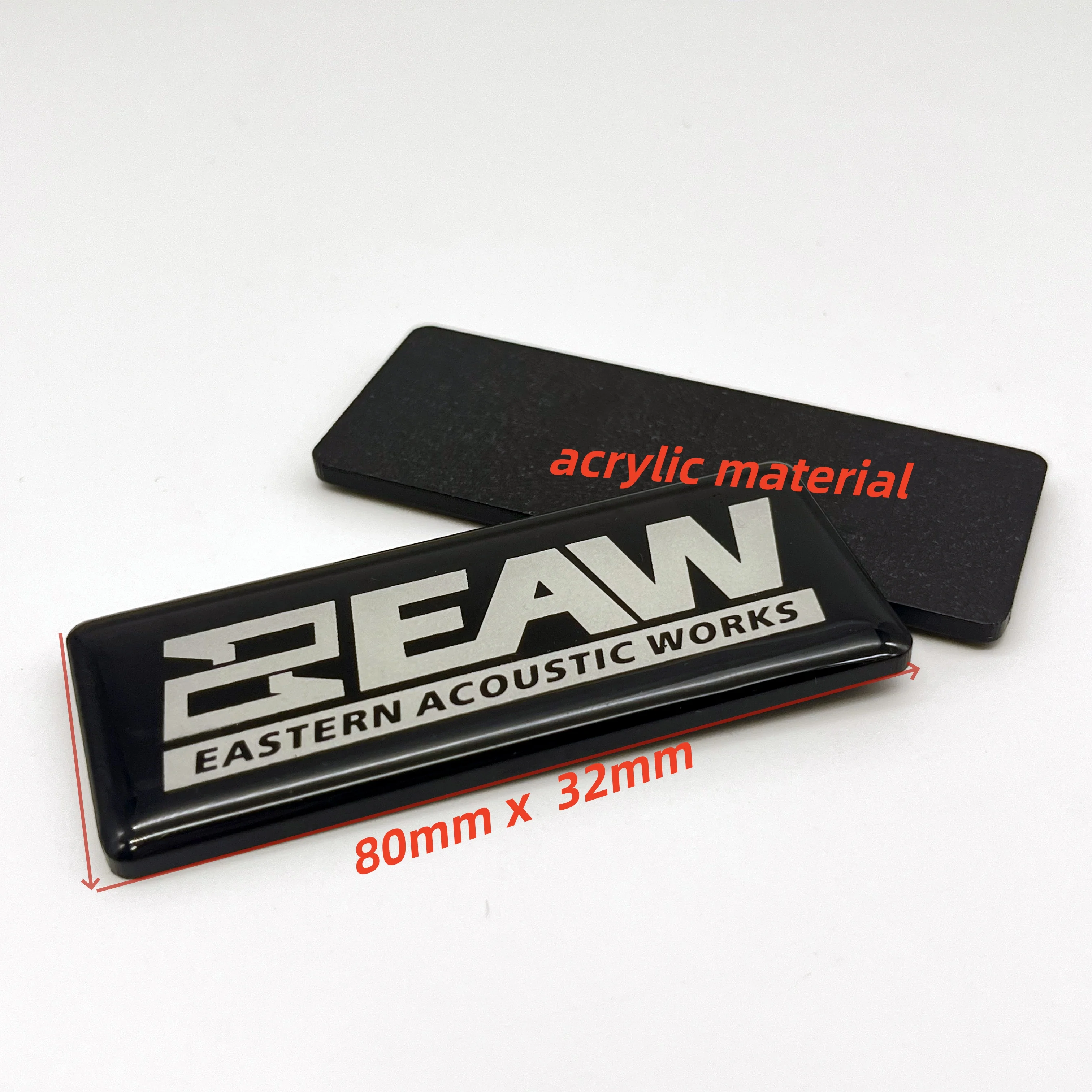 2pcs 10pcs 80x32mm Acrylic Material For EAW Logo Signage Sign Nameplate FitFor Audio Amplifier Speakers Loudspeaker Horn Styling