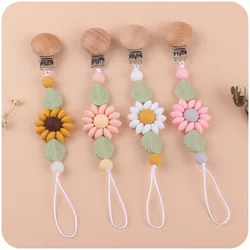 New Baby Products Pacifier Clip for Soothing Babies Cartoon Flowers Silicone Bite Pacifier Chain Anti Drop Chain Clips Baby Bébé