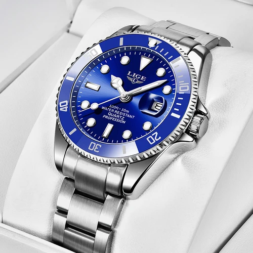 Imagen 2 del producto Relojes LIGE de lujo para Hombre, relojes de pulsera de cuarzo con fecha luminosa resistente al agua hasta 30M, reloj informal de negocios para Hombre, Roloj para Hombre