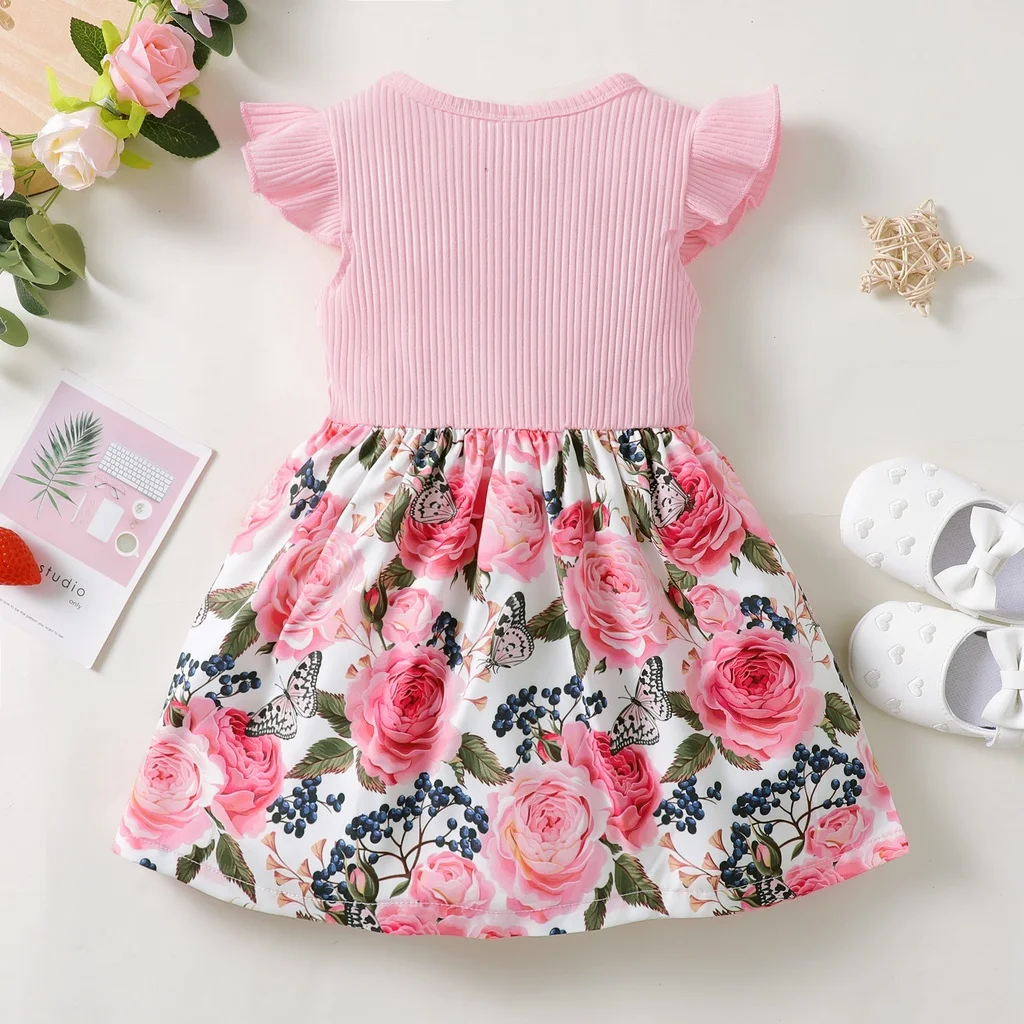 1-5 Years Kids Girls & Toddler Girl Summer Dress Sleeveless Floral Princess Dress Fashion Cute Daily Casual Children Girl Dress