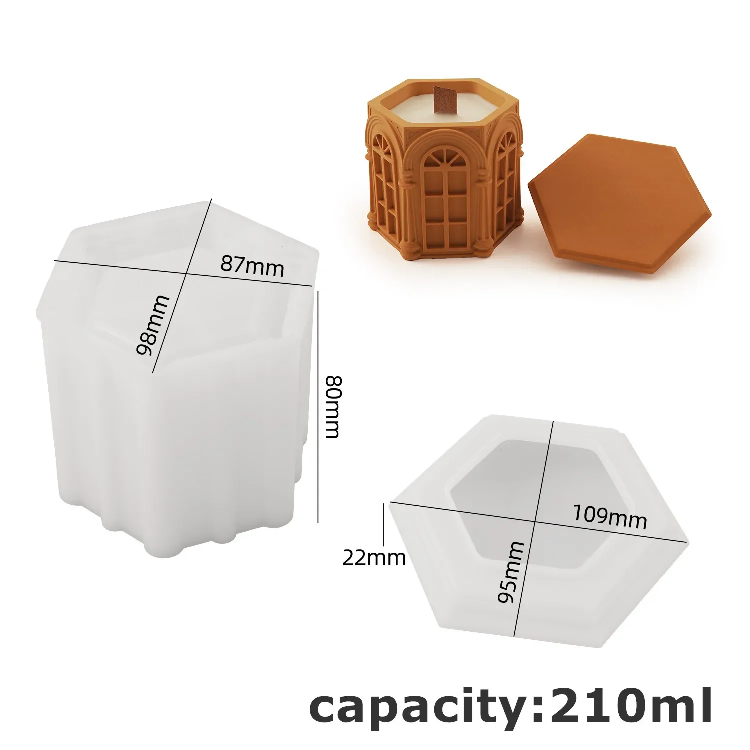 Concrete Candle Jar Silicone Mold DIY Roman House Gypsum Cement Storage Tank Silicone Resin Mold for Home Decoration