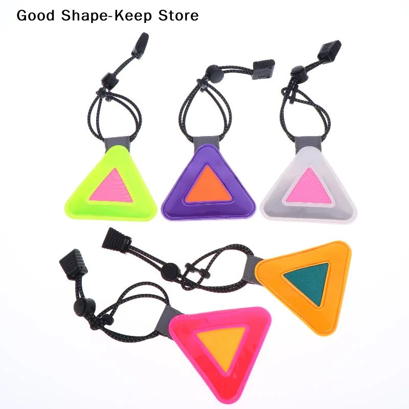 Portable Multi Functional Bike Triangle Reflective Signs Safety Warning Pendant Night Riding Reflective Patch Reflective Label