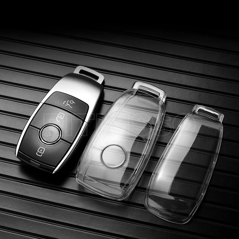 Transparent TPU Car Key Case Cover for Mercedes Benz E C S GLC Class E200 E400 E63 W213 S550 S560 C260 A200 Key Shell Protector