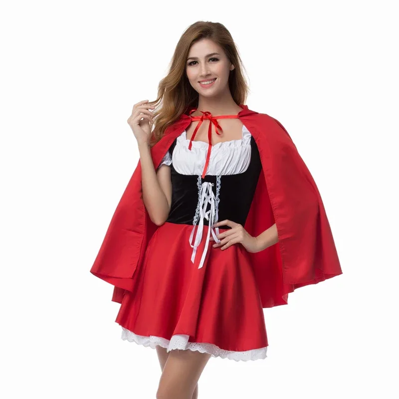 Women's Plus size Red Riding Hood Costume Halloween Fancy Dress