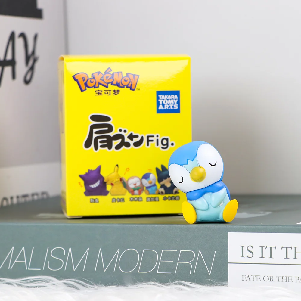 5-6 قطع من مجموعة شخصيات البوكيمون Gengar Togepi Piplup، نموذج PVC لطيف مع صندوق لمجموعة هدايا تزيين سطح المكتب