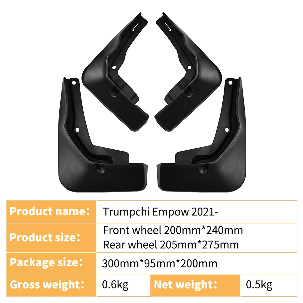 For 2021 GAC Trumpchi EMPOW55 Soft Front & Rear Mud Flaps Mudguards Splash Guards Auto Accessories