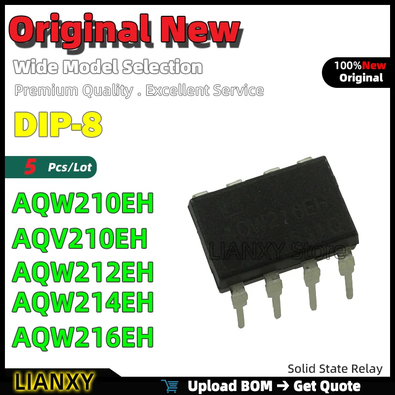 5pcs DIP-8 AQW210EH AQV210EH AQW212EH AQW214EH AQW216EH Solid State Relay New Original