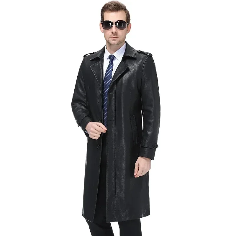 100% Cow Leather Jacket Men 2025 Genuine Man Trench Coat Black Coffee Plus Size Men's Clothing Jackets Spring Xhl327