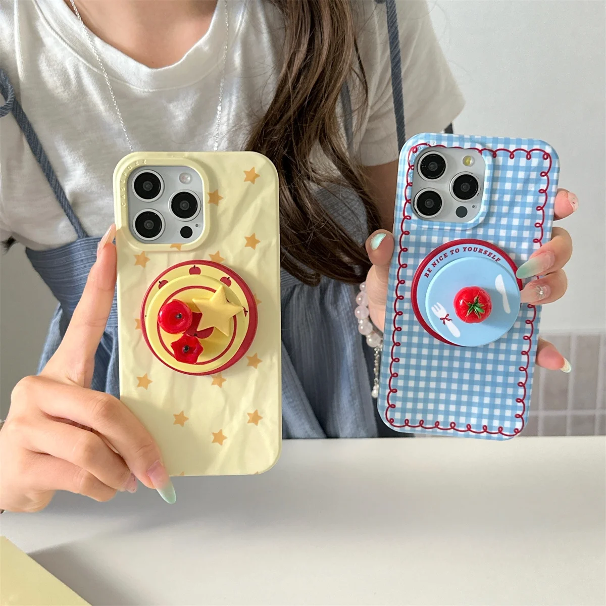 

Fashion Wrinkle Texture Plaid Pattern Magnetic Phone Case For iPhone 16 Pro 15 14 Pro Max Cover with Stand Cute Cases