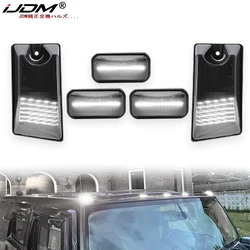iJDM Set Blacl-Out Smoked Lens Cab Roof Marker Light Housings For 2003-2009 Hummer H2 SUV/SUT Top Clearance Marker Lights Lamps