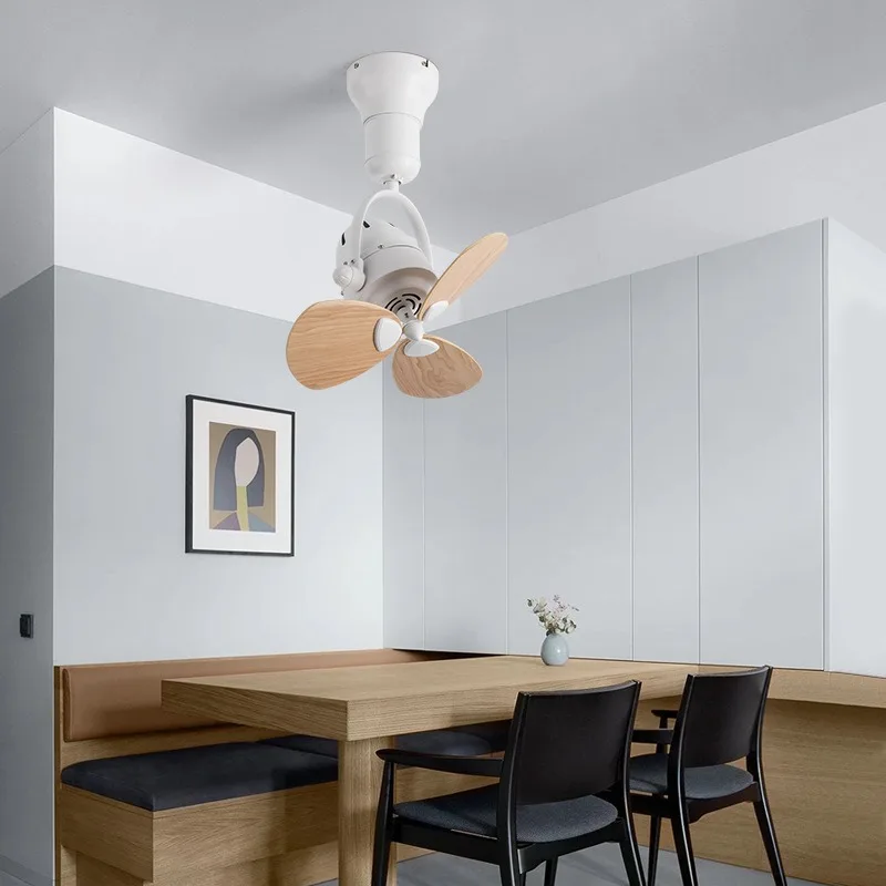 Creative All-in-One Oscillating Ceiling Fan Adjustable Modern Design Remote Control Wall Mount 6-Speeds Living Dining Rooms