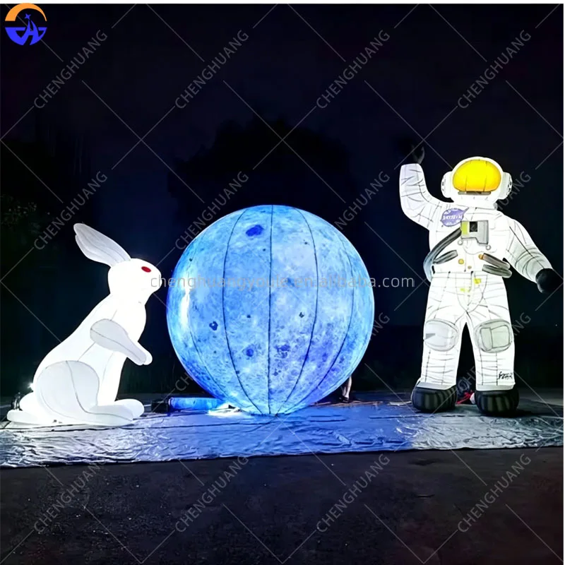 

Custom Giant LED Inflatable Astronaut Spaceman Mascot, Luminous Model for Festival Event & Advertising Decoration