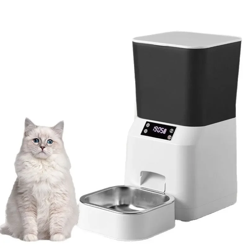 cat automatic feeder, pet remote timed quantitative feeding machine, intelligent voice broadcast feeder
