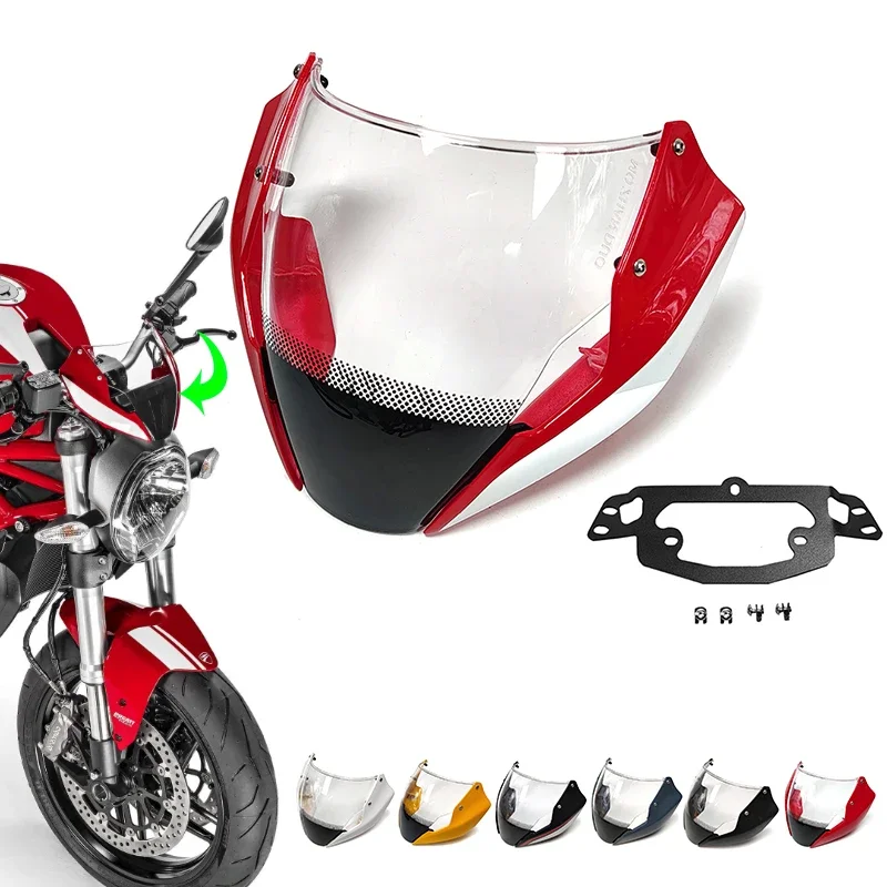 2023 Motorcycle Front Screen Wind Shield Accessories Fit For DUCATI MONSTER 797 1200S 821 2018-2023 Windshield Air Deflector