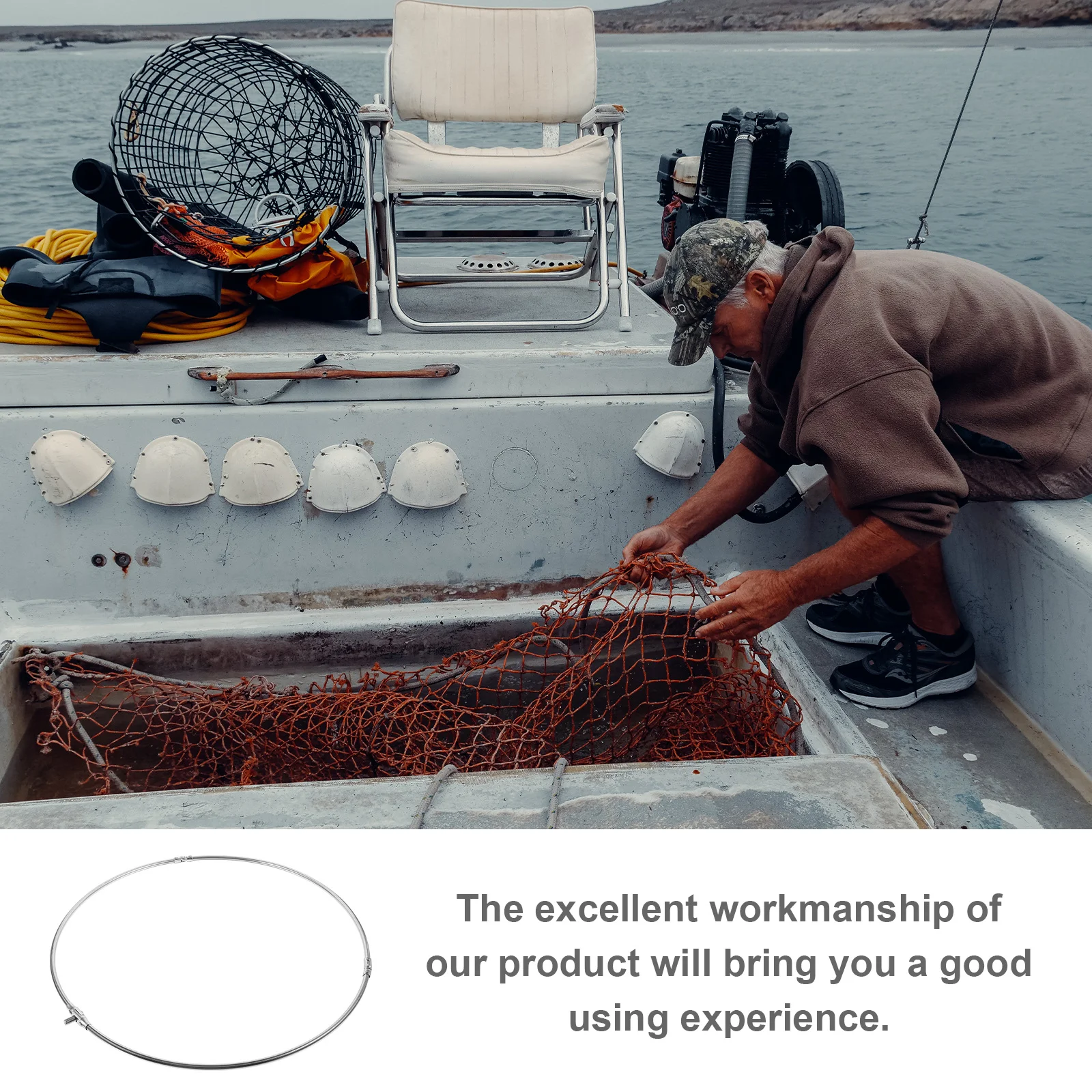 

Stainless Steel Fishing Net Ring Solid Construction for Landing Dip Nets Long Term Use Fish Crab Mesh Circle Fishing Supplies