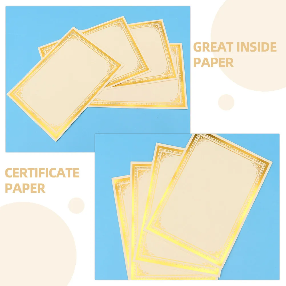 

12 Sheets Blank Certificate Paper Premium Writable Printable Diploma Certificate Inner Paper for School Awards